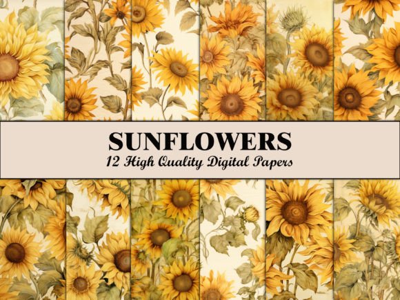Download Yellow Sunflower Floral Scrapbook Paper - Scrapbook paper Collection